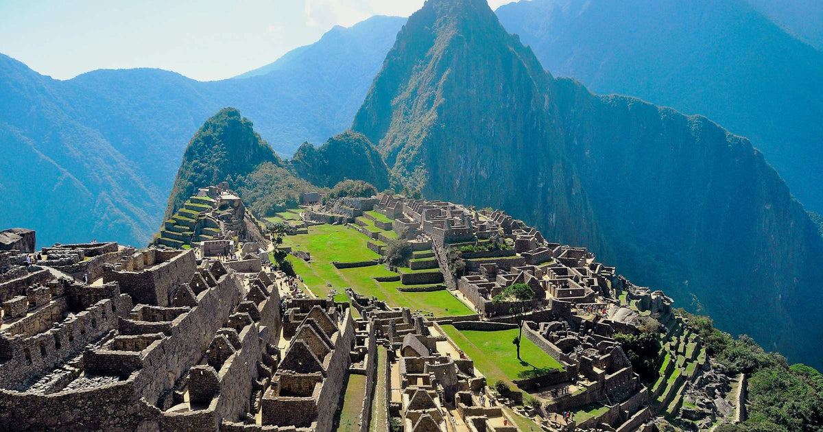 Aerial view of Machu Picchu ancient citadel in Peru, one of the highlights of a 50-day South America journey