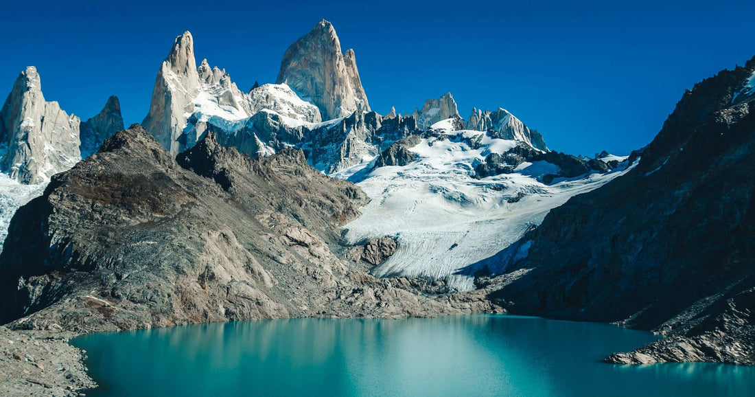 Fitz Roy mountain and glacial lake in Patagonia, Argentina