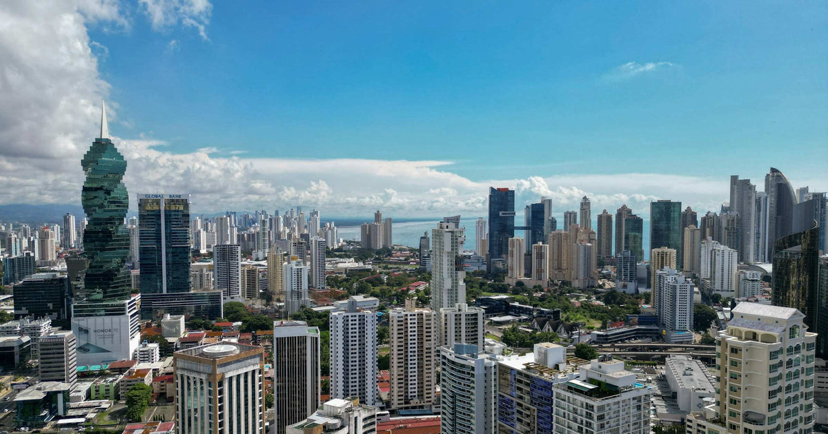 Panama City skyline with the bay on a sunny day