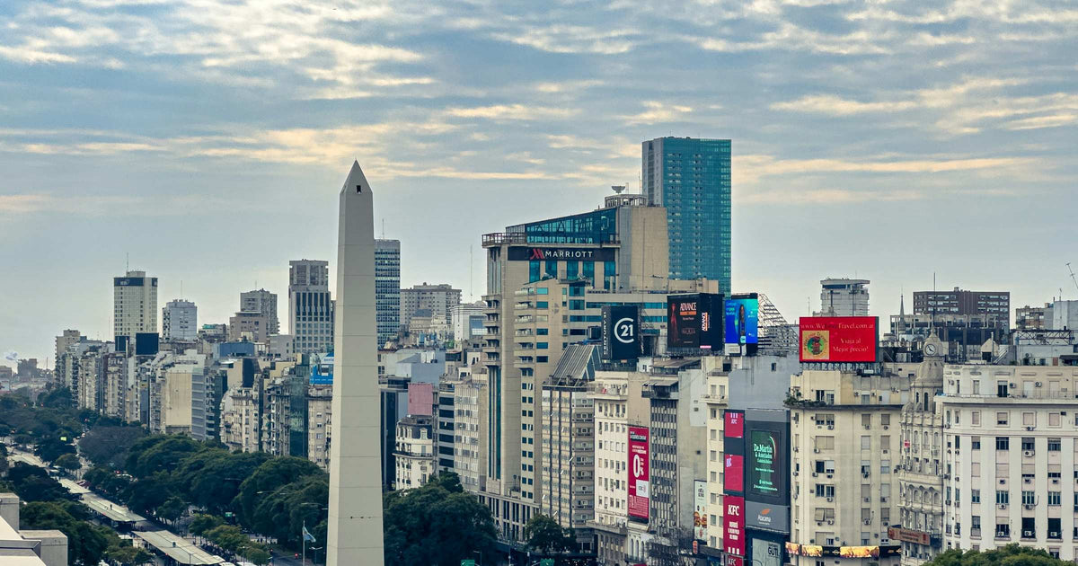 Buenos Aires skyline with the Obelisco monument, Argentina's year-round gateway city
