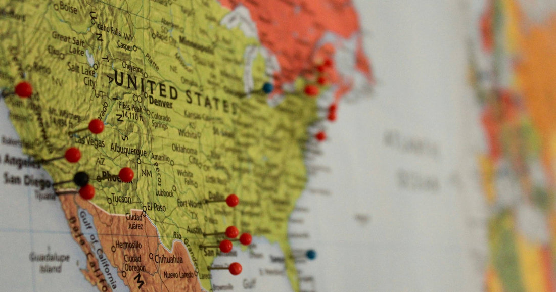 Travel map with destination pins illustrating a Central America budget travel ranking