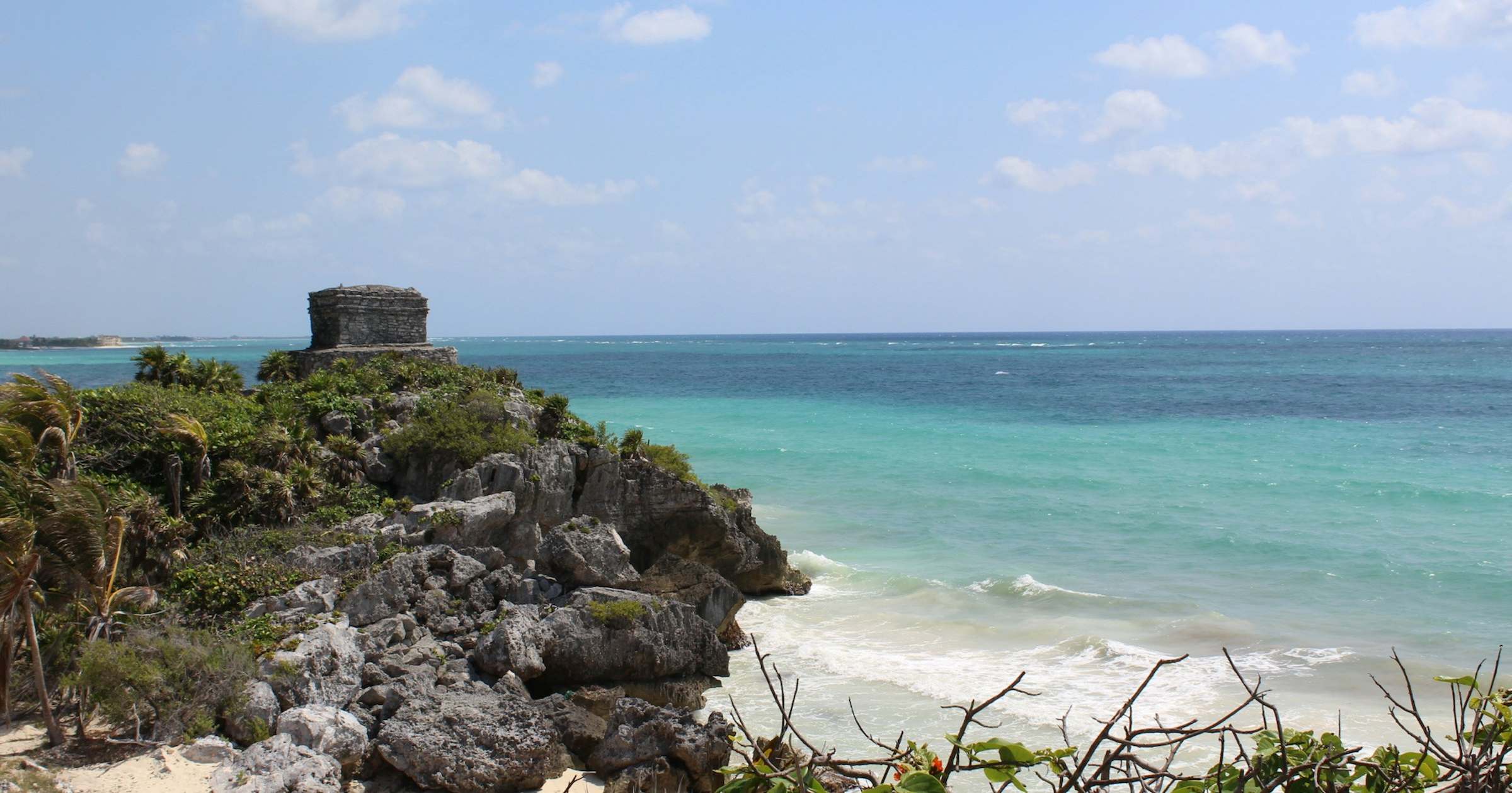 Tulum ruins overlooking the Caribbean Sea, Mexico