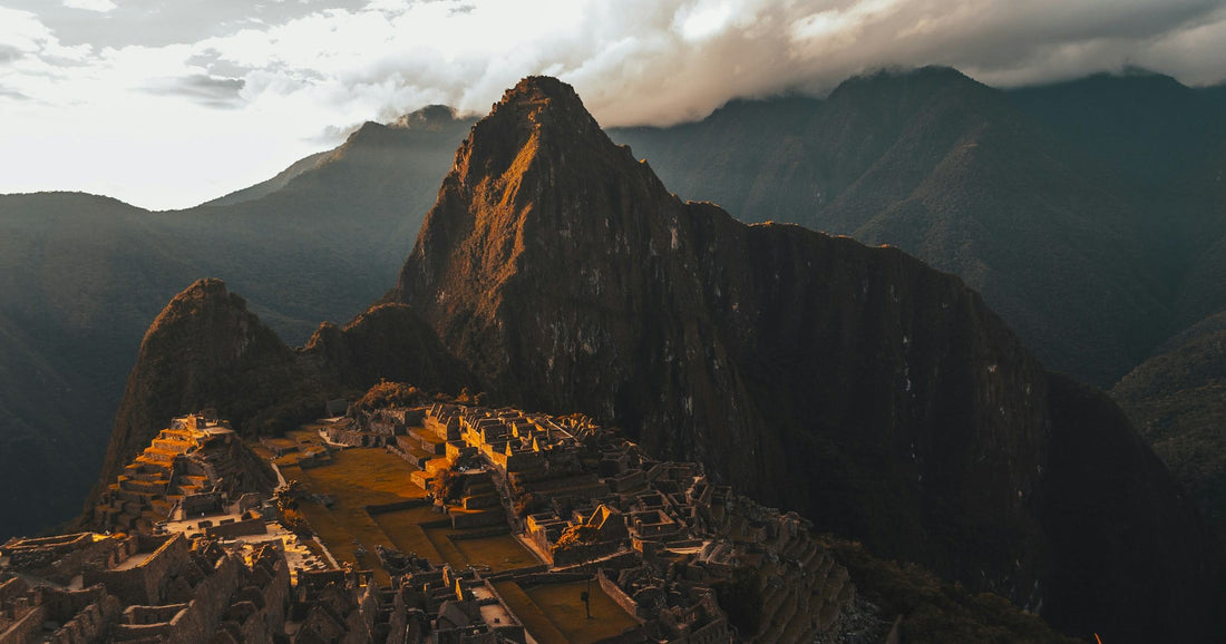 Machu Picchu citadel at dawn with Huayna Picchu mountain, Peru
