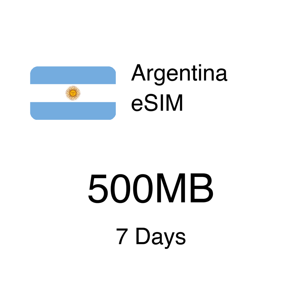 eSIM Argentina - 500MB / 7 Días