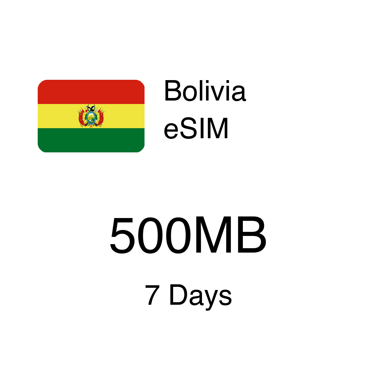 Bolivia eSIM - 500MB / 7 Days