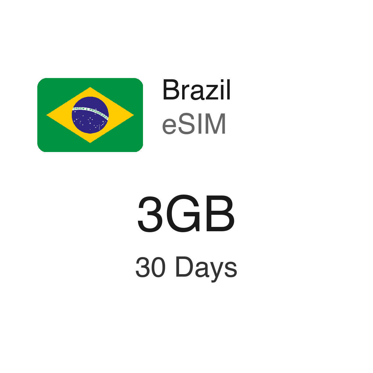 Brazil eSIM - 3GB / 30 Days