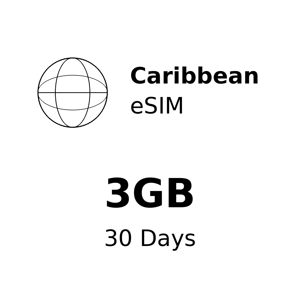 Caribbean eSIM - 3GB / 30 Days
