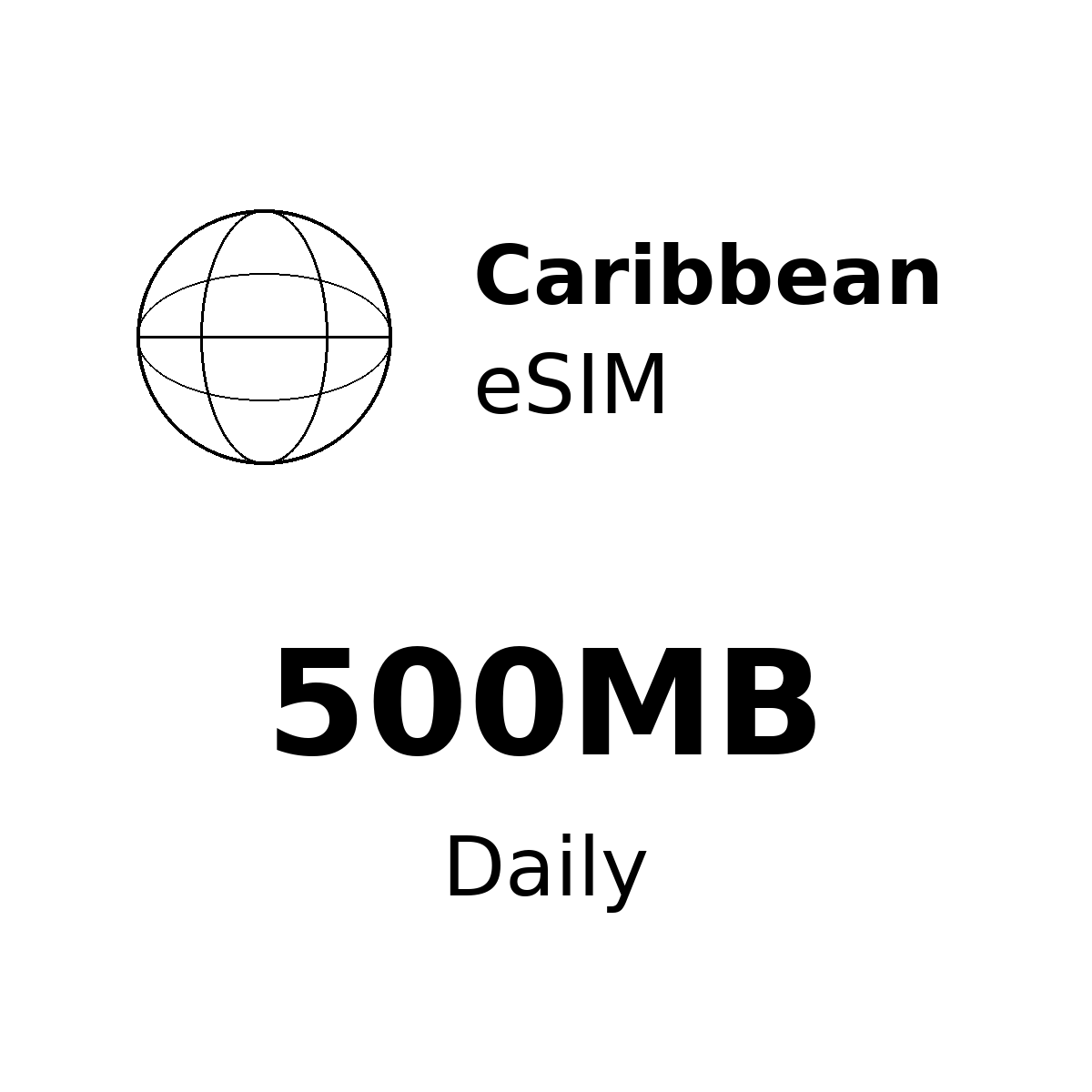 Caribbean eSIM - 500MB / Day