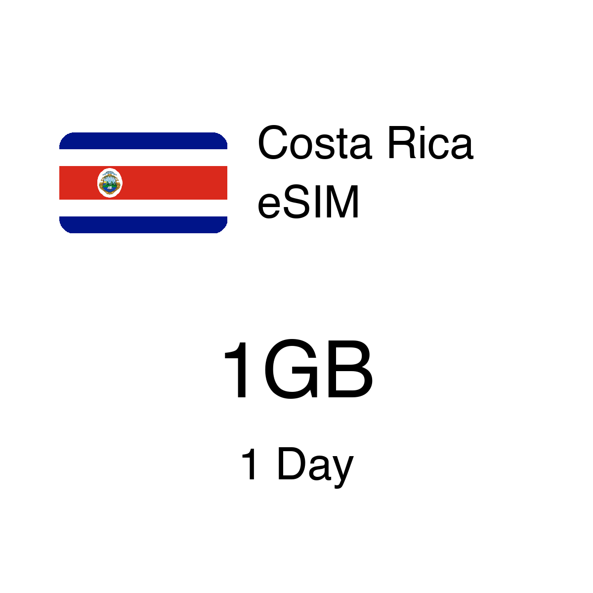 Costa Rica eSIM - 1GB / 1 Days