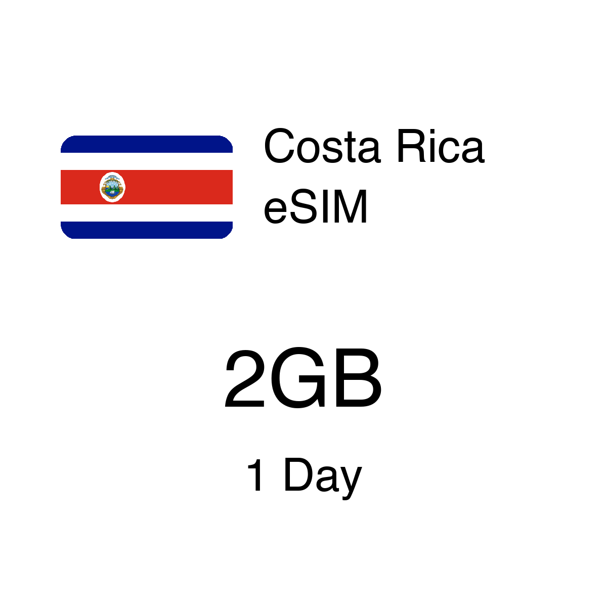 Costa Rica eSIM - 2GB / 1 Days