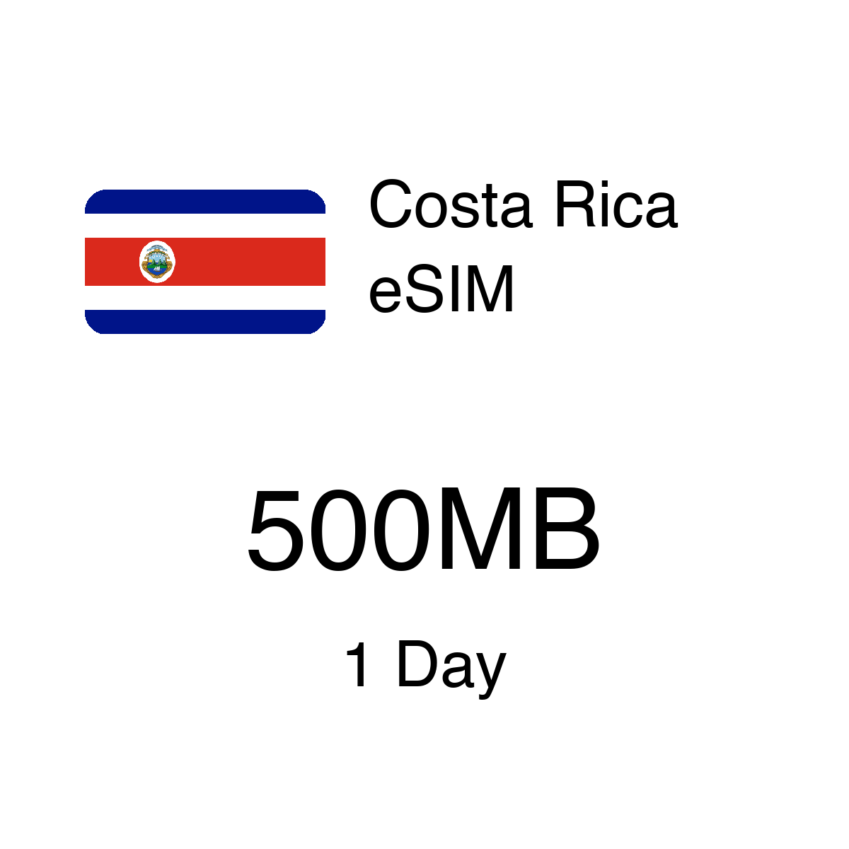 Costa Rica eSIM - 500MB / 1 Days