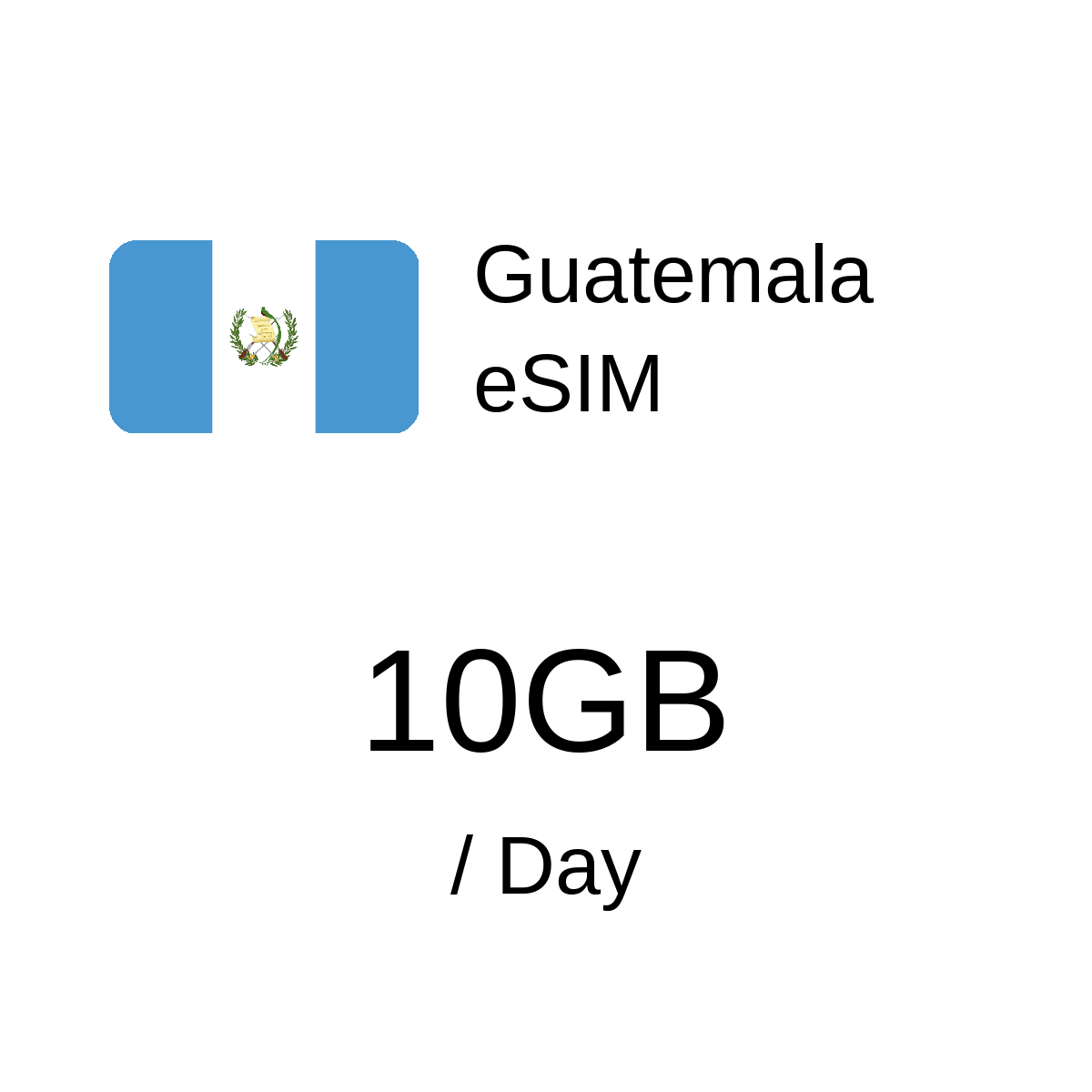 Guatemala eSIM - 10GB / Day