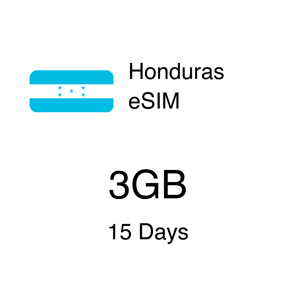 Honduras eSIM - 3GB / 15 Days