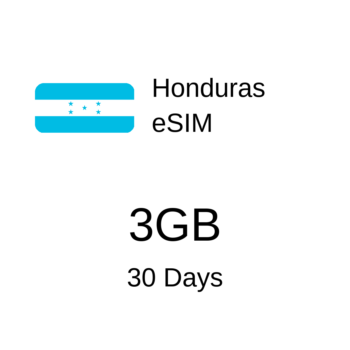 eSIM Honduras - 3GB / 30 Días
