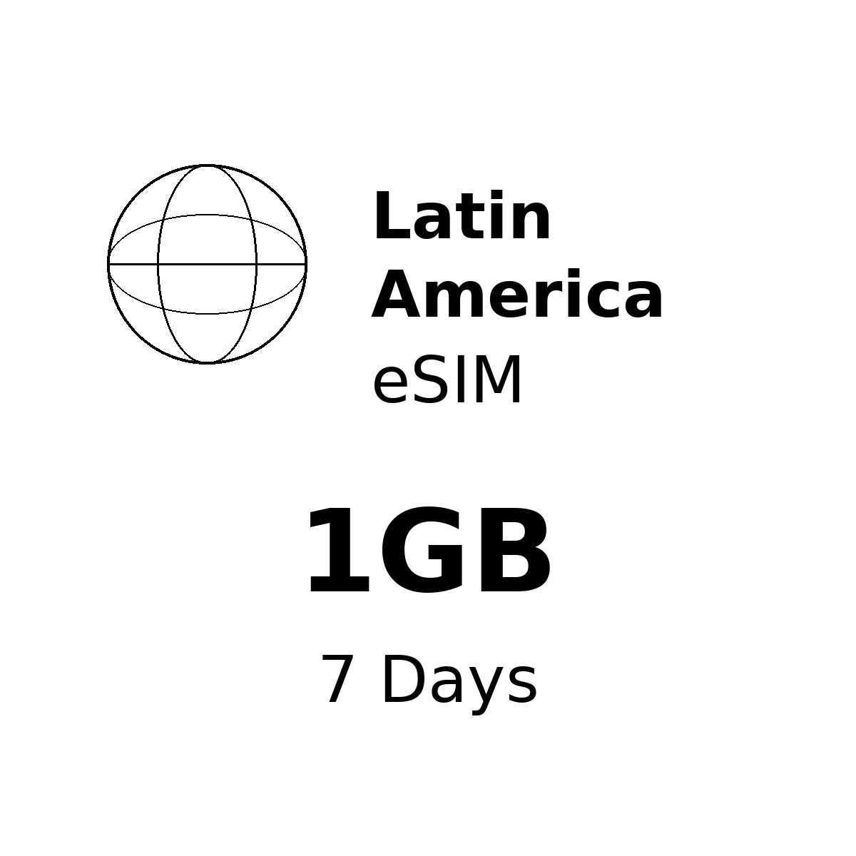 Latin America eSIM - 1GB / 7 Days