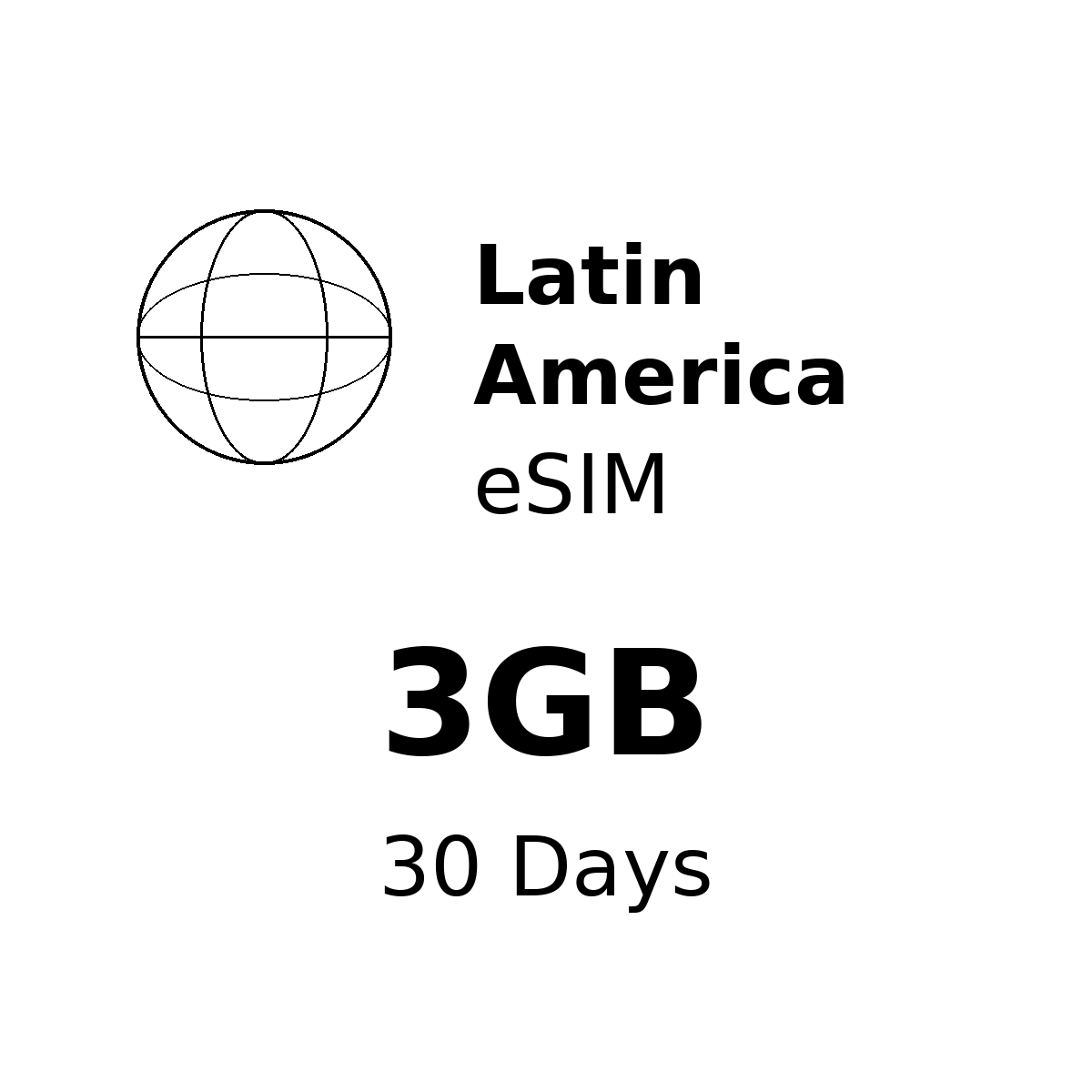 Latin America eSIM - 3GB / 30 Days