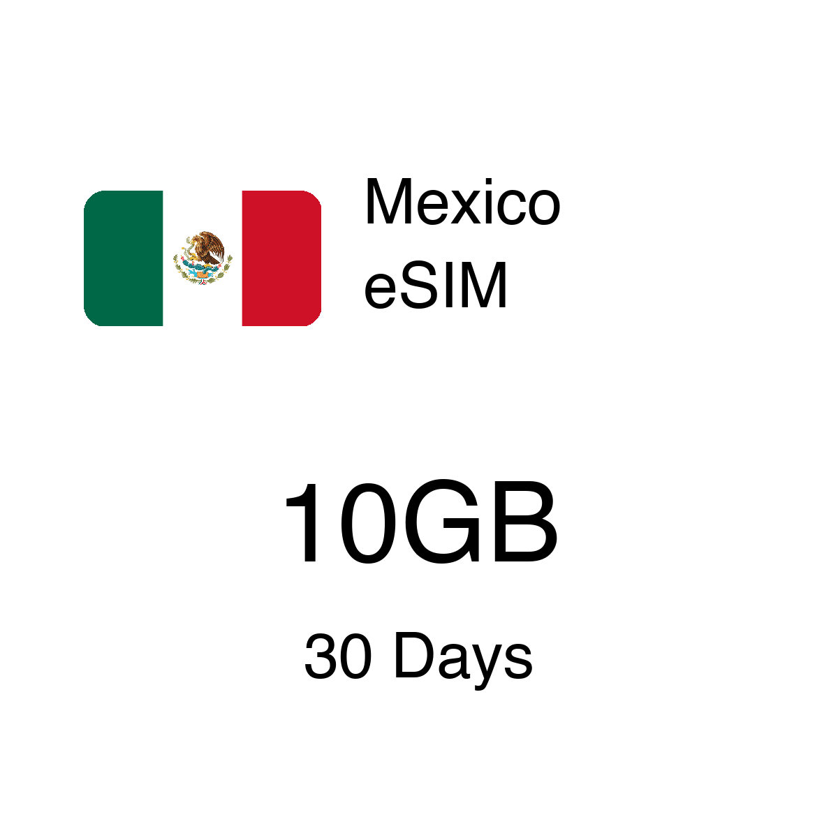 Mexico eSIM 10GB 30 Days - Instant Activation Travel Data