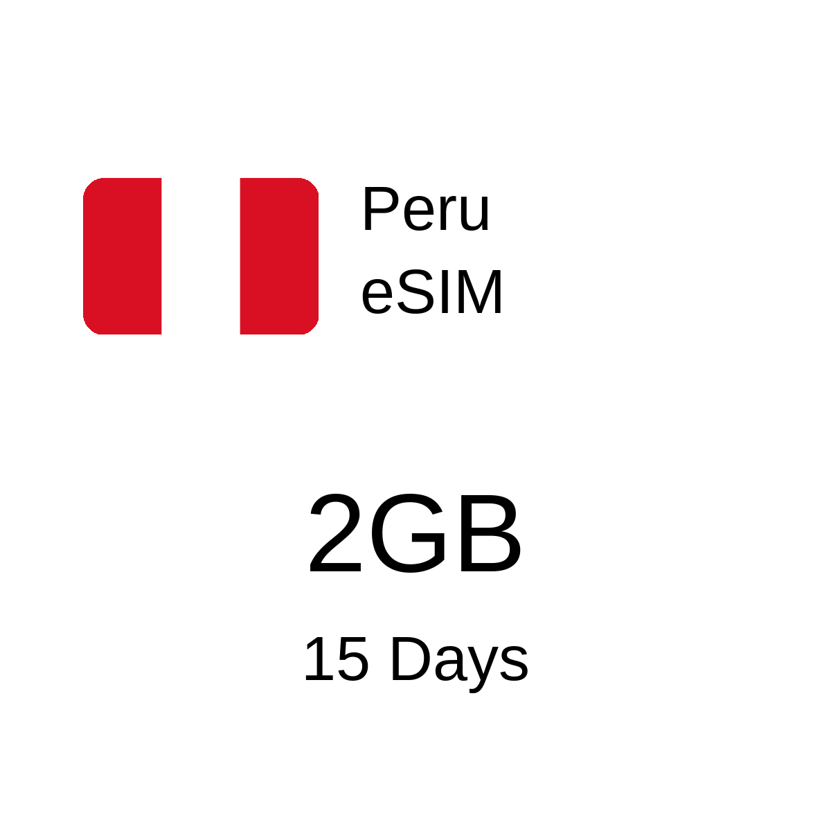 Peru eSIM 2GB 15 Days - Instant Activation Travel Data