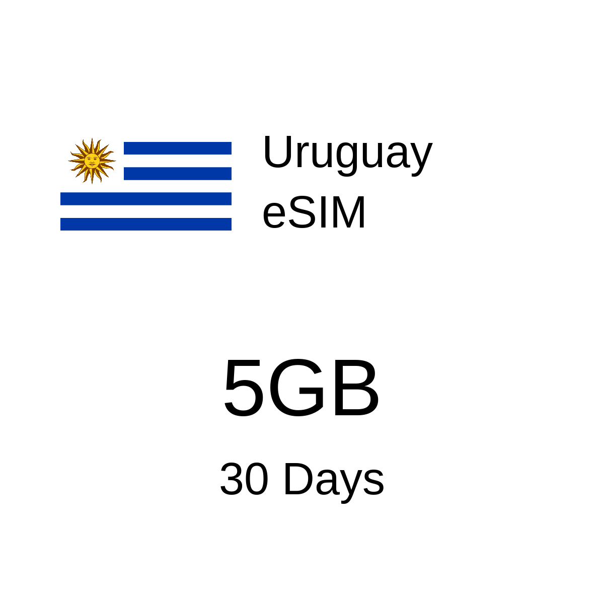 eSIM Uruguay - 5GB / 30 Días