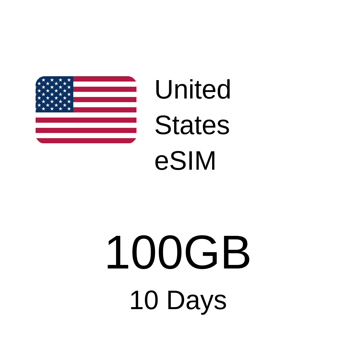 United States eSIM 100GB 10 Days with US IP address