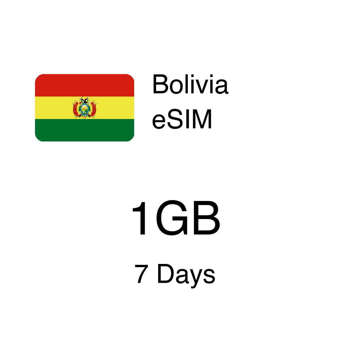 Bolivia eSIM - 1GB / 7 Days