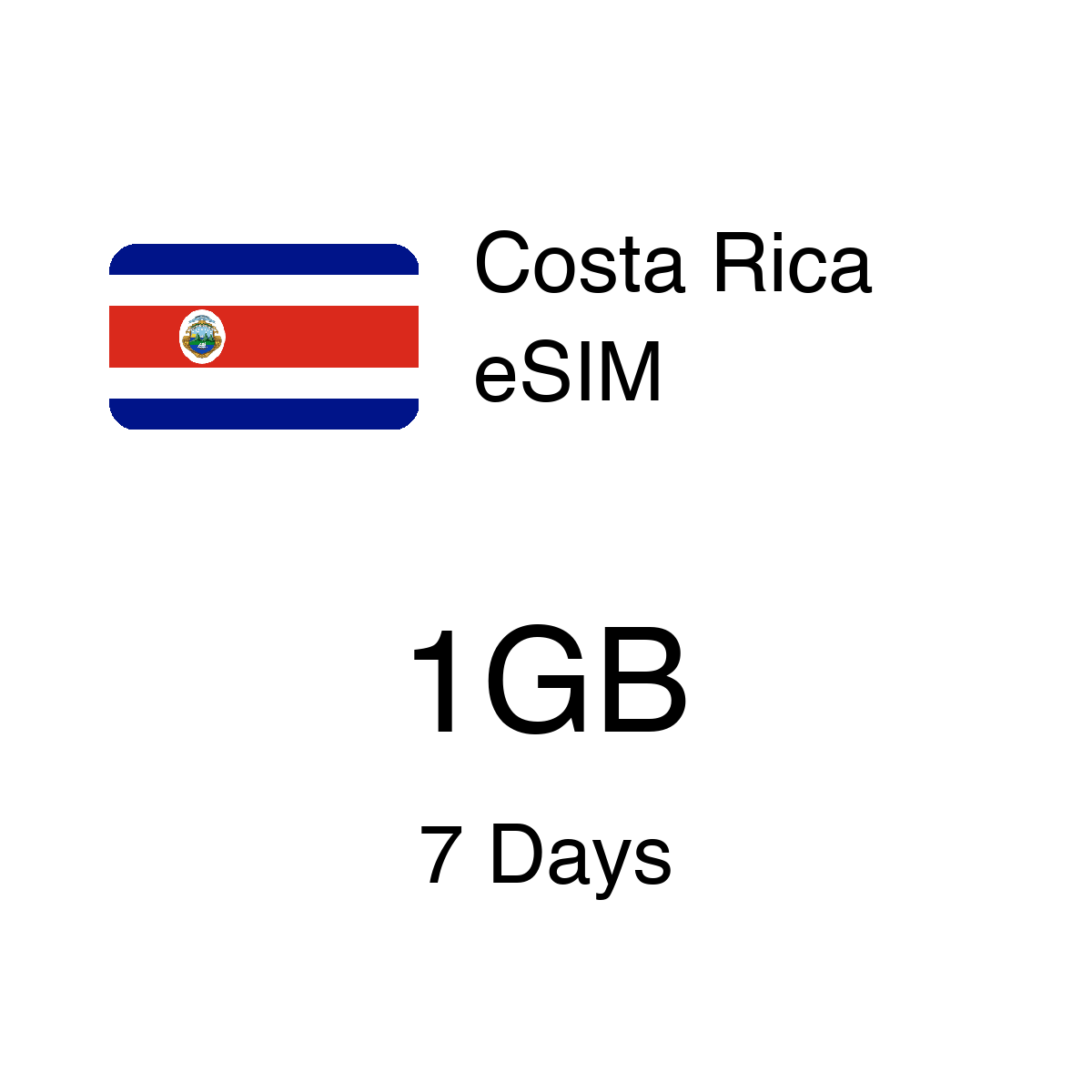 Costa Rica eSIM - 1GB / 7 Days