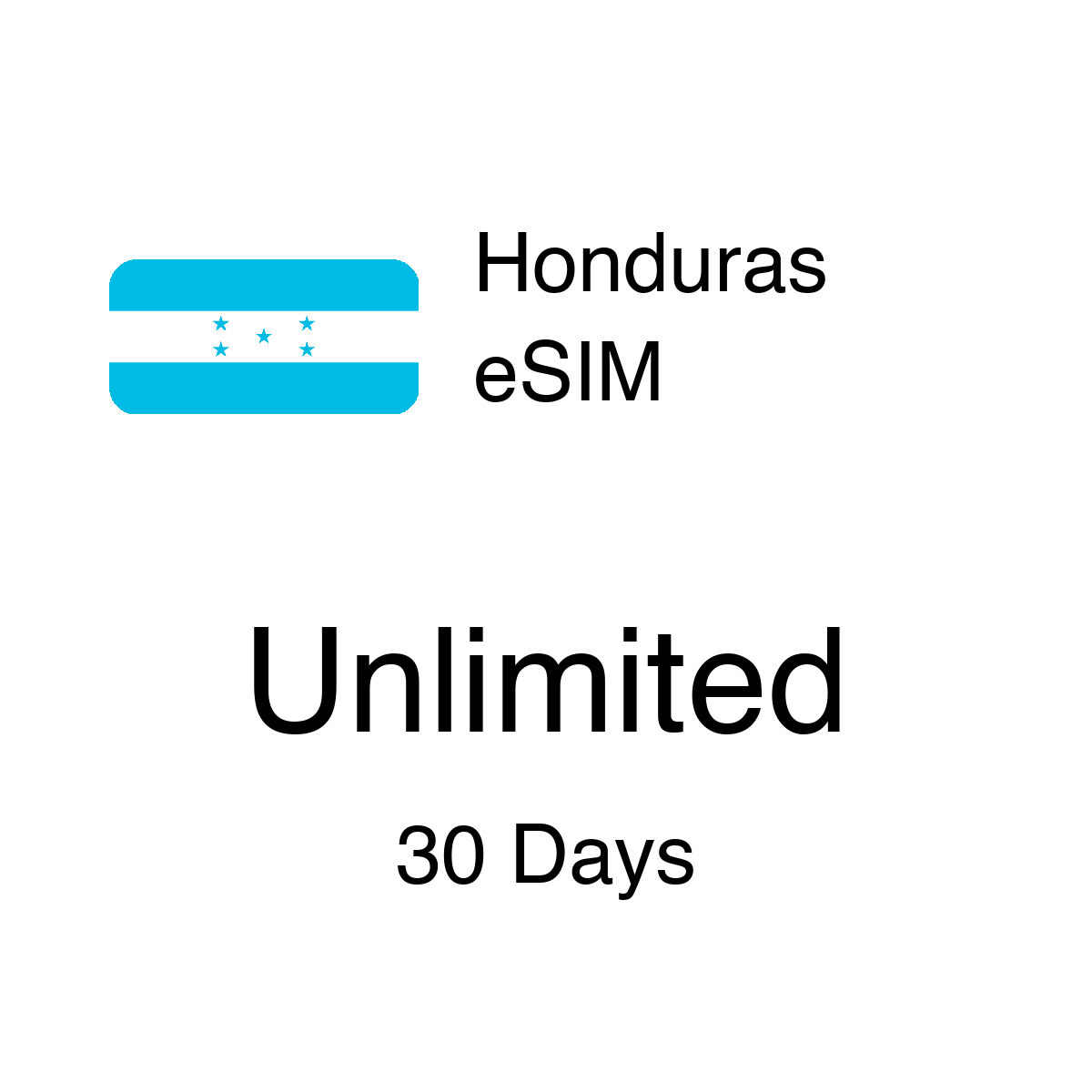 Honduras eSIM - Unlimited / 30 Days