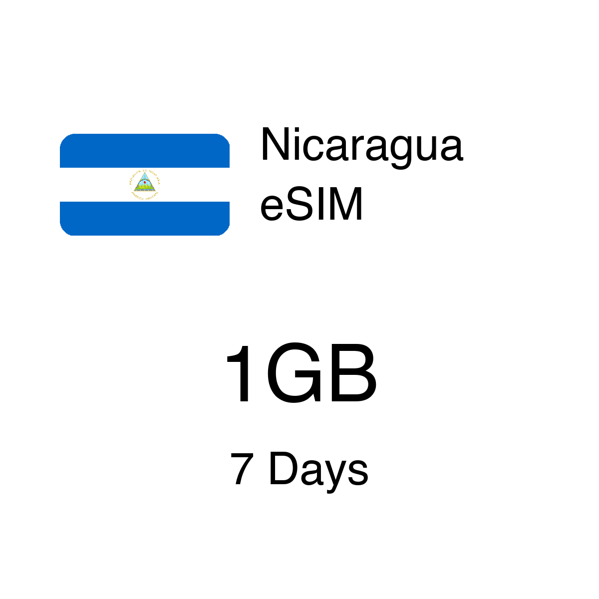 Nicaragua eSIM - 1GB / 7 Days