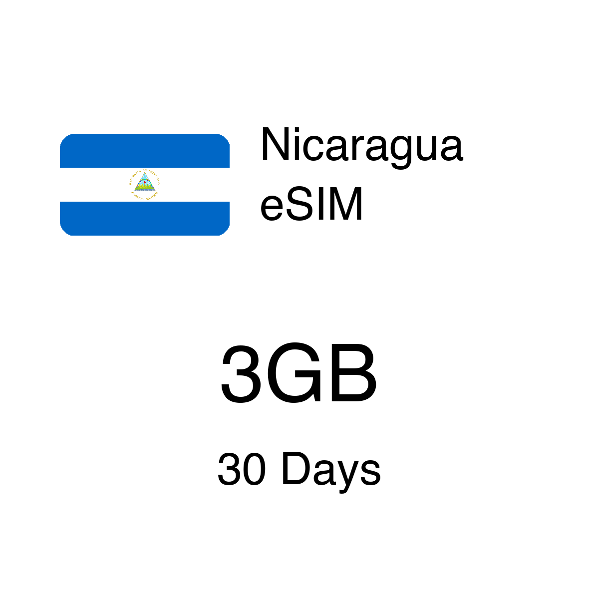 Nicaragua eSIM - 3GB / 30 Days